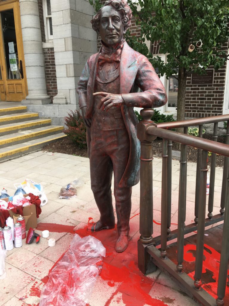 John A Macdonald statue vandalized in Picton, Ontario